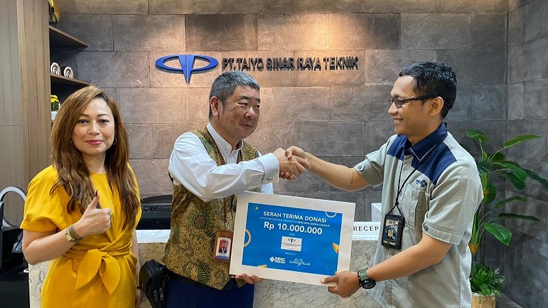 Peduli Gempa Cianjur, MNC Peduli Siap Salurkan Donasi dari Taiyo Sinar Raya Teknik. (Foto: MNC Media).