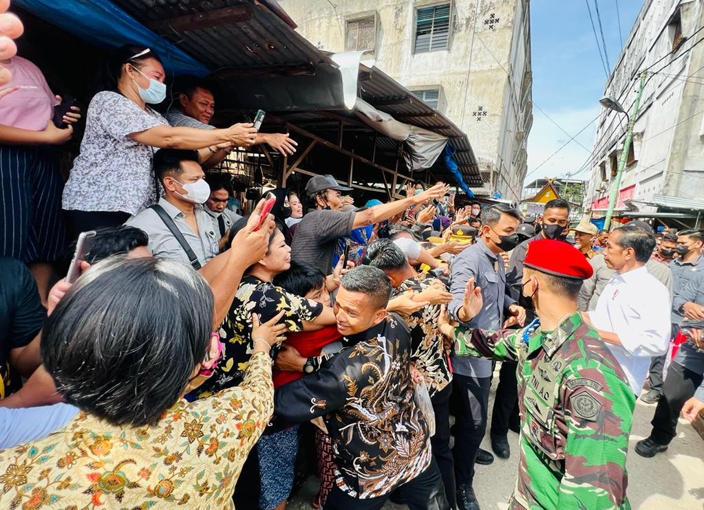 Pedagang Pasar Bunda Sri Mersing Dumai Girang Dikunjungi Jokowi (FOTO: MNC Media)