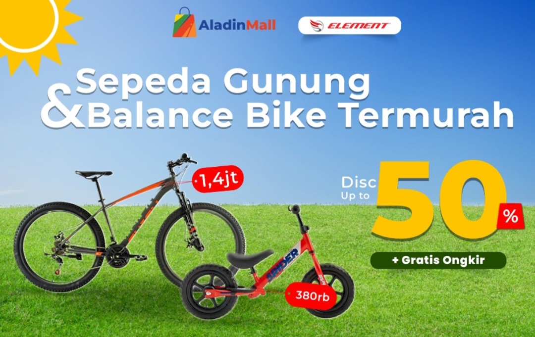 Banting Harga Balance Bike, Diskon hingga 50 Persen dan Gratis Ongkir di AladinMall (FOTO:MNC Media)