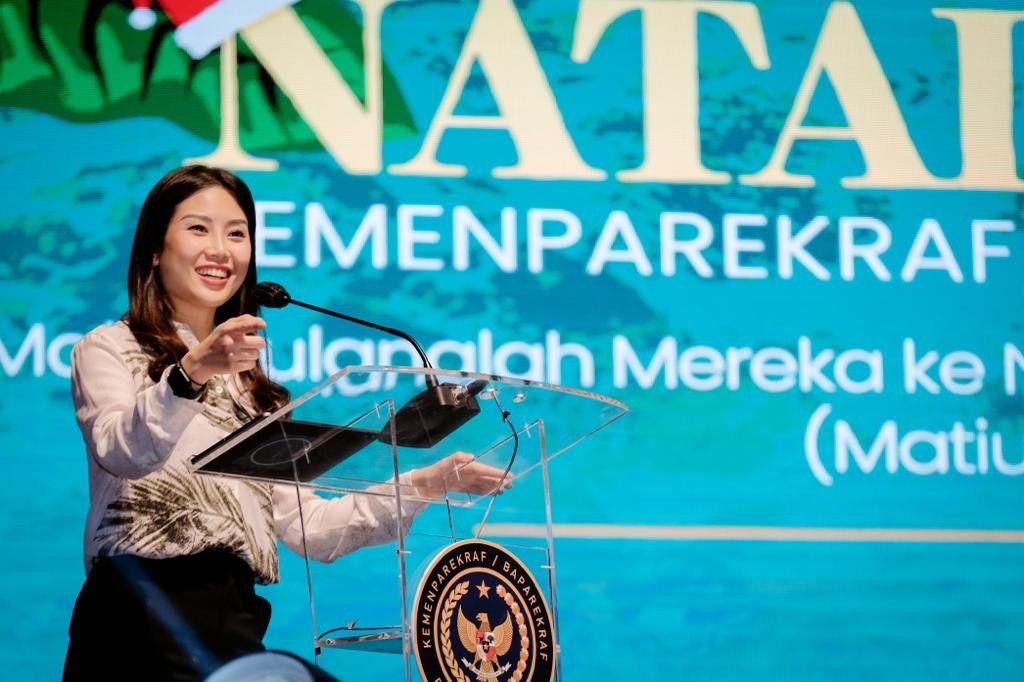 Hadiri Perayaan Natal dan Tahun Baru 2023, Ini Pesan Wamenparekraf Angela. Foto: MNC Media,