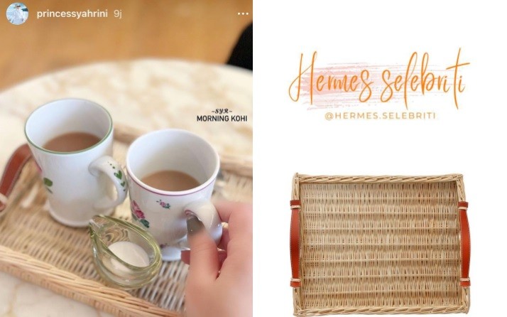 Tajirnya Kebangetan, Syahrini Pamer Nampan Minuman Seharga Motor . (Foto: instagram @hermes.selebriti).