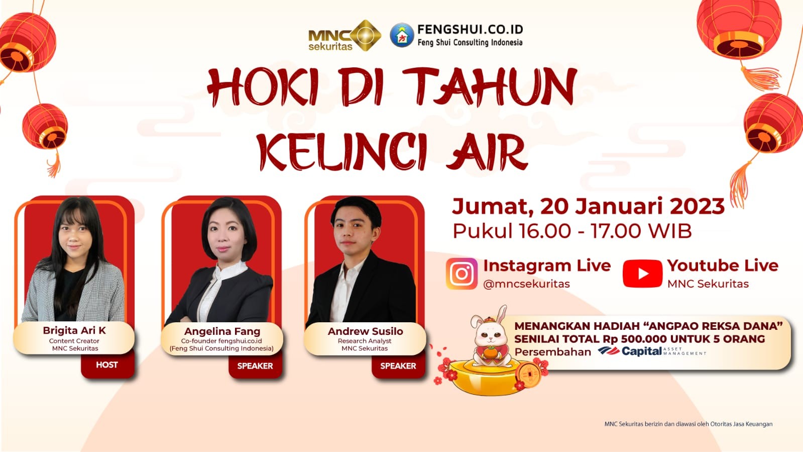 Simak Live MNC Sekuritas, Hoki dan Prediksi Investasi di Tahun Kelinci Air (FOTO:MNC Media)