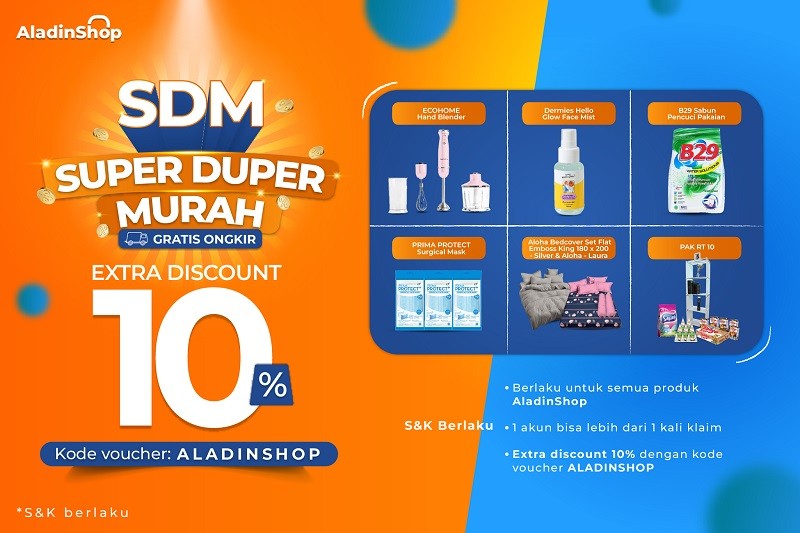 Cuma di AladinMall, Belanja Super Duper Hemat dengan  Ekstra Diskon. (Foto: MNC Media).