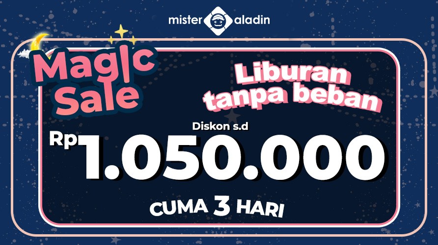 Liburan Hemat dengan Diskon hingga Rp1 Juta di Mister Aladin, Cek Promonya. Foto: MNC Media.