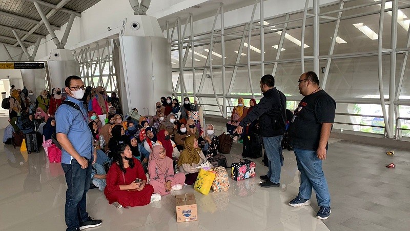 87 TKI Ilegal Digagalkan Berangkat di Bandara Juanda. (Foto: MNC Media)