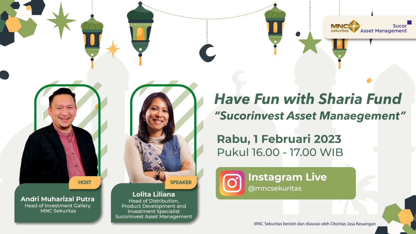 Belajar Reksa Dana Syariah di IG Live MNC Sekuritas Yuk, Catat Jadwalnya. Foto: MNC Media.