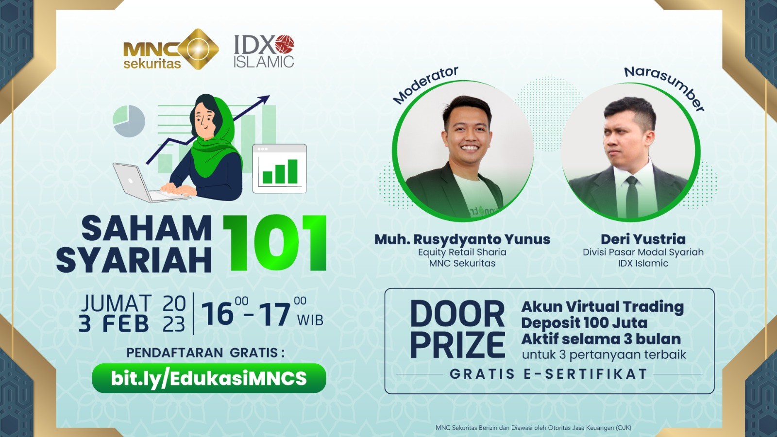 Yuk Belajar Saham Syariah, Cuma di Webinar Gratis MNC Sekuritas. (Foto: MNC Media)