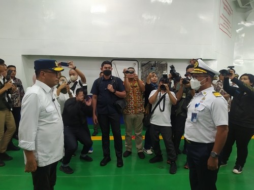 Sebelum Diresmikan Jokowi, Menhub Tinjau KMP Behtera Nuh