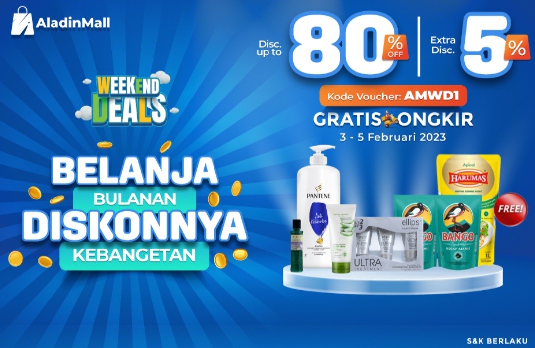 Belanja Bulanan Diskon hingga 80 Persen dan Gratis Ongkir, Kunjungi AladinMal (FOTO:MNC Media)