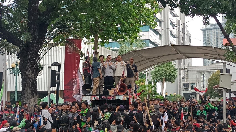 Kadishub DKI Janji akan Perjuangkan Angkutan Online Tidak Kena ERP. (Foto: M Refi Sandi/MPI)