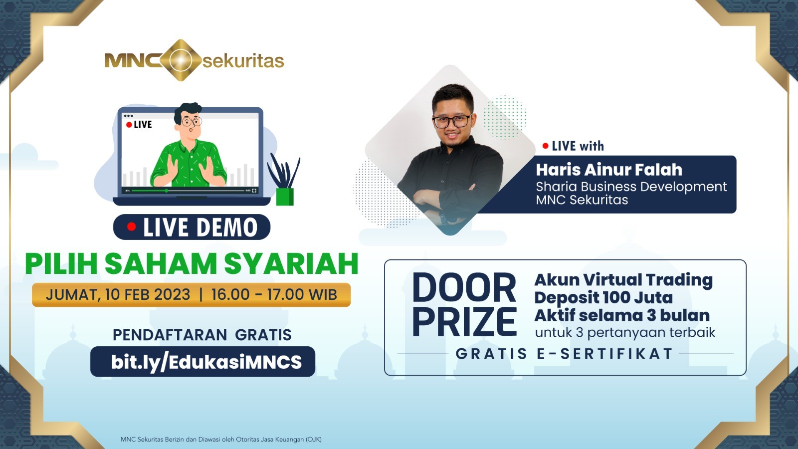 Jangan Lewatkan Webinar Bersama MNC Sekuritas, Bahas Trik Pilih Saham Syariah. Foto: MNC Media.