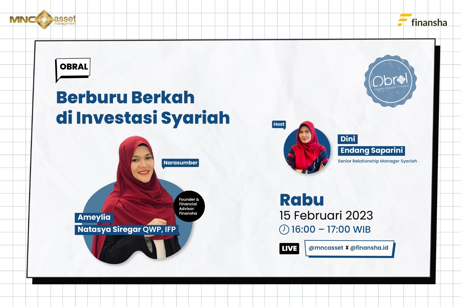 IG Live MNC Asset X Finansha: Berburu Berkah di Investasi Syariah (FOTO: MNC Media)