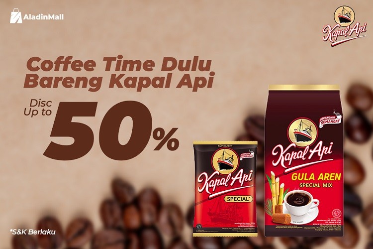 Penikmat Kopi Merapat, Ada Diskon hingga 50 Persen Plus Gratis Ongkir di Aladinmall. (Foto: MNC Media)