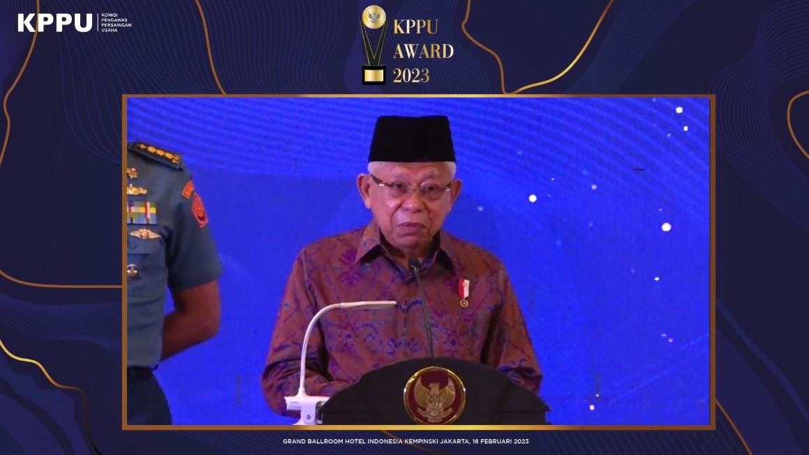 Wapres: Demokrasi Ekonomi Tak Dapat Tercapai Tanpa Persaingan Usaha yang Sehat. (Foto: Tangkapan Layar YT KPPU)