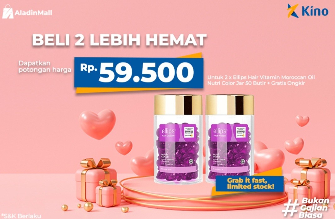 Beli Ellips Hair Vitamin di AladinMall Diskon Rp59.500 dan Gratis Ongkir (FOTO:MNC Media)