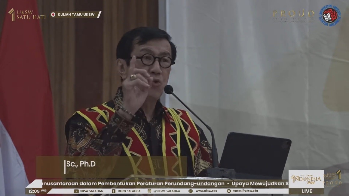 Menkumham Bantah KUHP Baru Dirancang untuk Ferdy Sambo: My God, Itu Penghinaan. (Foto: Tangkapan Layar YT UKSW Salatiga)