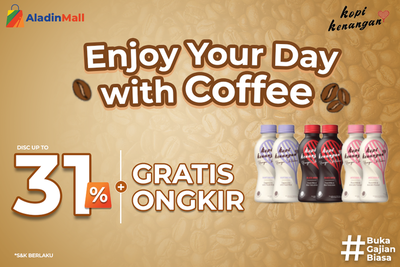 Pesan Kopi Kenangan di AladinMall Bisa Dapat Diskon 31 Persen Sampai Gratis Ongkir. (Foto: MNC Media)