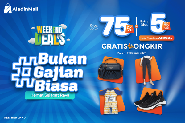 Penuhi Keranjang Kamu di AladinMall, Diskon 75 Persen sampai Gratis Ongkir. (Foto: MNC Media)