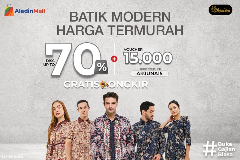 Beli Batik Arjuna Weda di AladinMall Dapat Diskon 70 Persen dan Gratis Ongkir. (Foto: MNC Media).