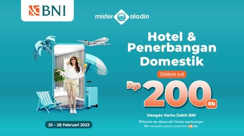 Ada Diskon Hotel dan Pesawat hingga Rp200 Ribu di Mister Aladin, Cek Syaratnya di Sini. Foto: MNC Media.
