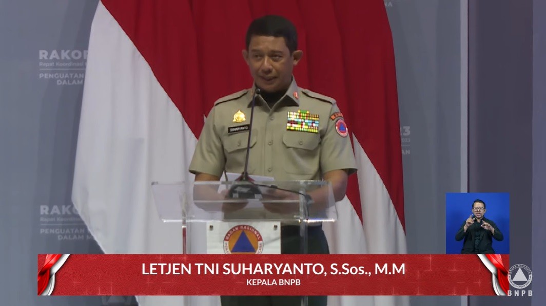Kepala BNPB Dorong Pemetaan Sesar Aktif Darat yang Belum Teridentifikasi. (Foto: Tangkapan Layar YT BNPB)