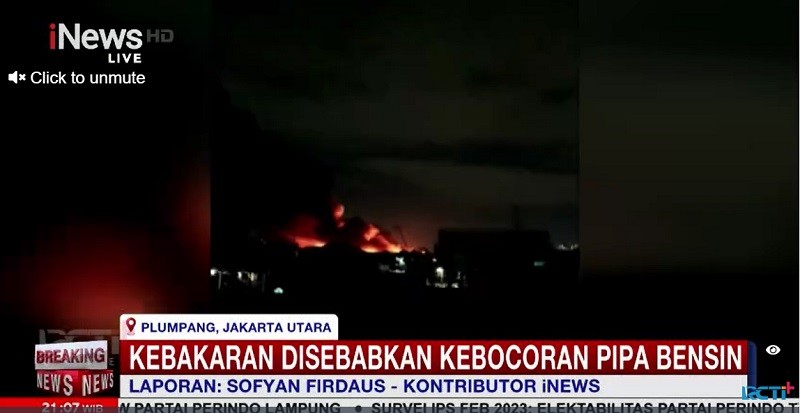 Depo Pertamina Plumpang Terbakar  . (Foto: MNC Media)