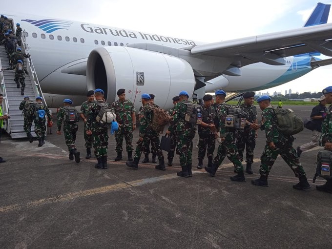 Garuda Indonesia Bantu Kirim Pasukan Perdamaian PBB ke Lebanon. (Foto: MNC Media)