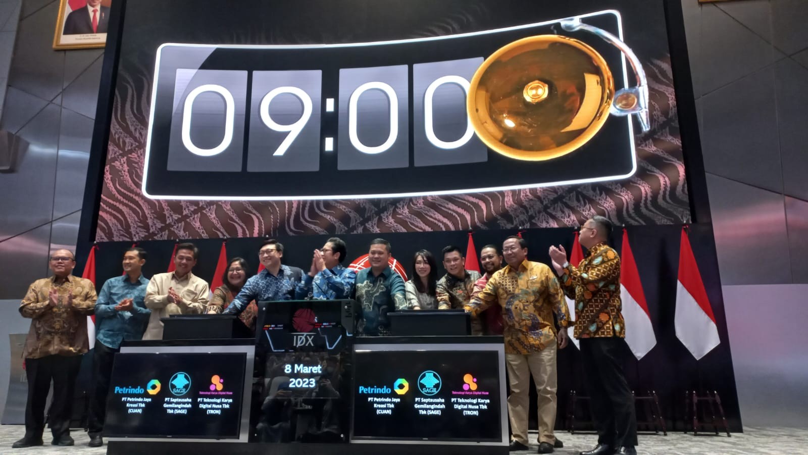 Resmi Listing, Saham Teknologi Karya (TRON) Langsung Melesat 11,11 Persen. (Foto: Cahya Puteri/MNC Media)