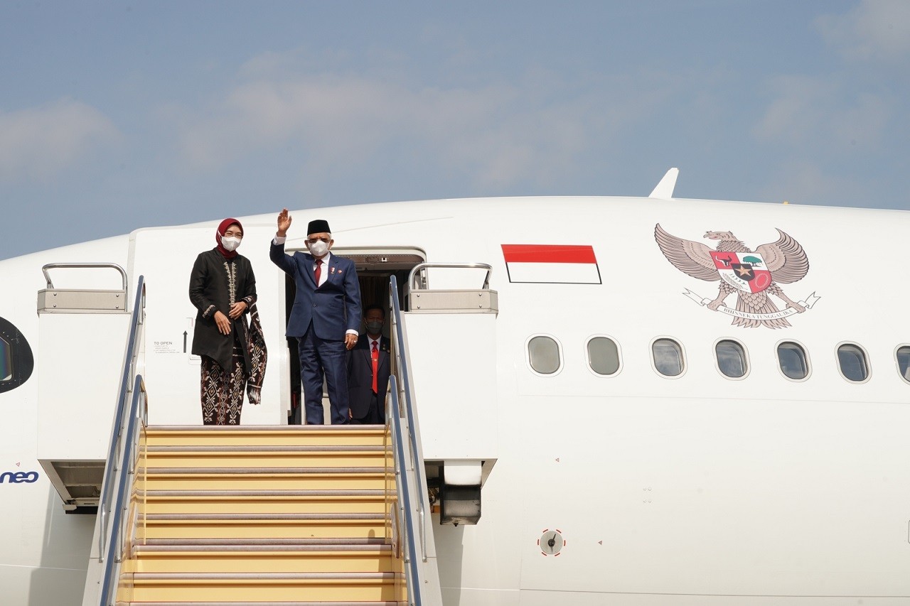 Ma'ruf Amin Kembali ke RI Usai Selesaikan Misi Membumikan Ekonomi Syariah di Jepang. (Foto: Setwapres)