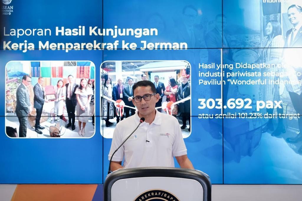 RI Bukukan Nilai Devisa Rp5,3 Triliun di ITB Berlin, Menparekraf: Kebangkitan Ekonomi. Foto: MNC Media.
