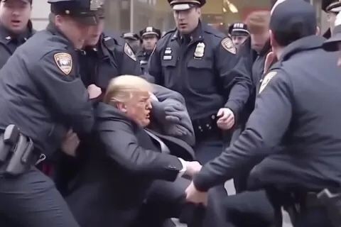 Beredar Gambar Donald Trump Ditangkap Polisi New York dan Putin Dipenjara. (Foto: MNC Media)