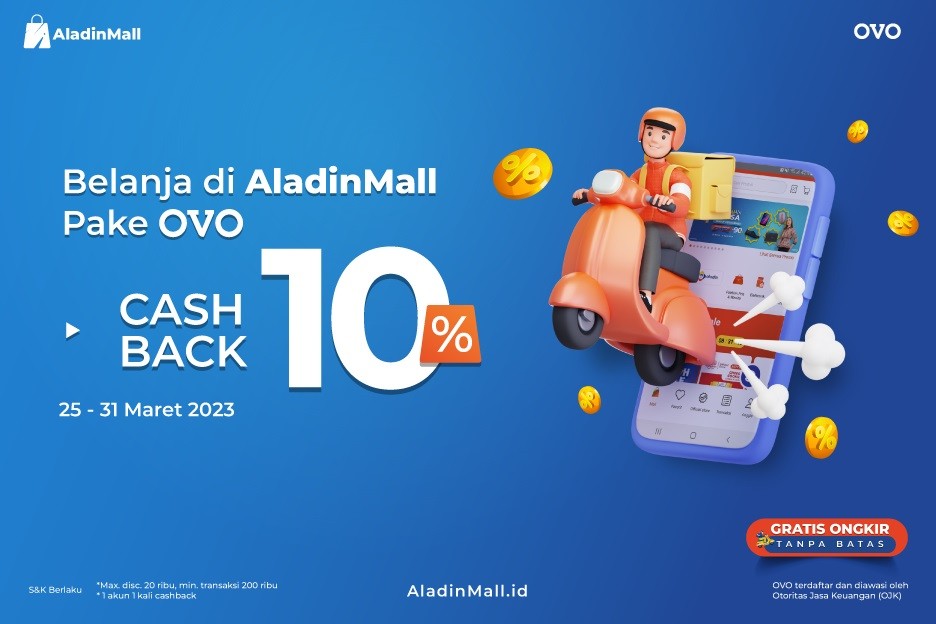Transaksi di AladinMall Kini Bisa Pakai OVO, Ada Cashback 10 Persen. (Foto MNC Media)