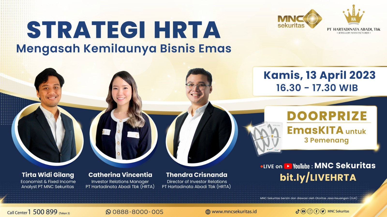 Kulik Kinclongnya Bisnis Emas Bersama MNC Sekuritas x HRTA, Cek Jadwalnya. Foto: MNC Media.