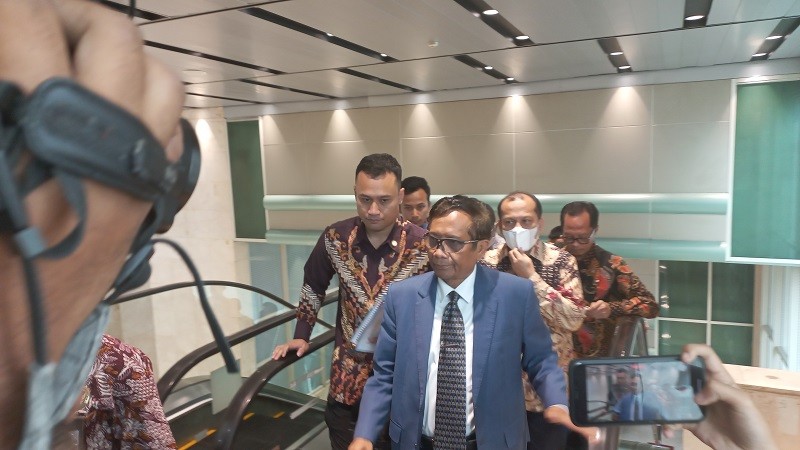 Mahfud MD Tiba di DPR, Bakal Bahas Transaksi Janggal Rp349 Triliun. (Foto: Achmad Al Fiqri/MNC Media)