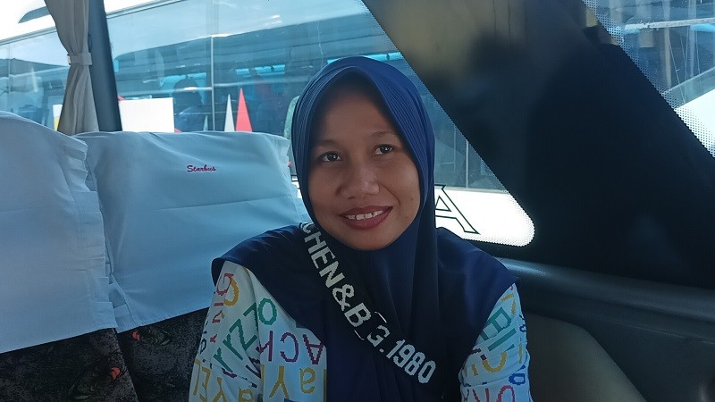 Ikut Mudik Gratis, Ibu Ini Mengaku Hemat Jutaan Rupiah. (Foto: MNC Media)