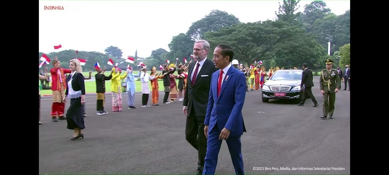 Jokowi Terima Kunjungan PM Ceko Petr Fiala. (Foto: MNC Media)