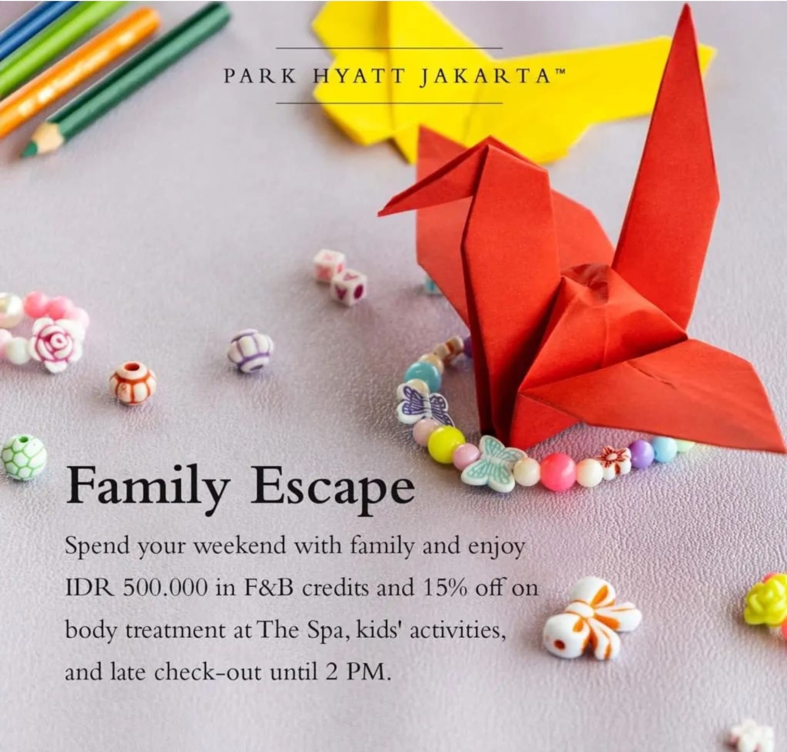 Ini Benefit Menggiurkan Menginap saat Weekend di Park Hyatt Jakarta (FOTO: MNC Media)