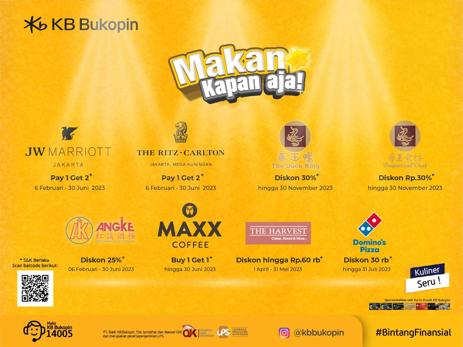 KB Bukopin hadirkan promo Kuliner Seru untuk para nasabah. (Foto: dok KB Bukopin)