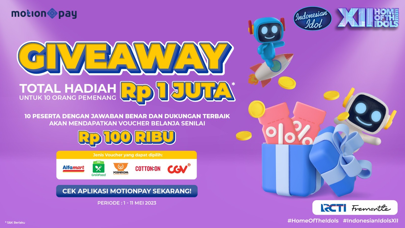 Giveaway Digelar Lagi, Pilih Voucher Belanja dari MotionVoucher Sesukamu (FOTO:MNC Media)(