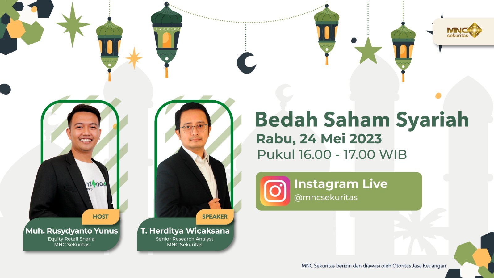 IG Live MNC Sekuritas Sore Ini: Bedah Saham Syariah (FOTO: MNC Media)