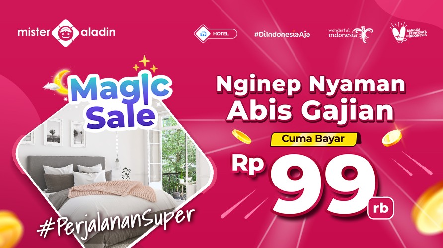 Nginep Nyaman Cuma Bayar Rp99 Ribu! Cuss Booking di Mister Aladin. (Foto: MNC Media)