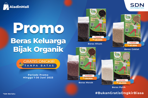 Cuma di AladinMall, Beli Beras Organik Bisa Dapat Harga Hemat. Foto: MNC Media.