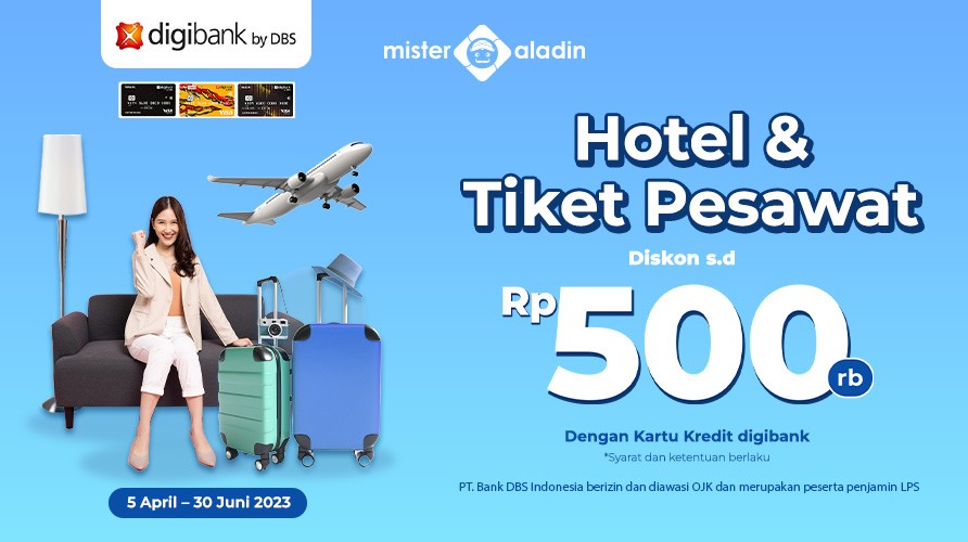 Beli Tiket Pesawat dan Hotel di Mister Aladin Diskon hingga Rp500 Ribu (foto: MNC Media)