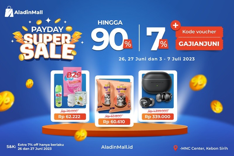 Gajian ke Booth AladinMall, Ada Diskon hingga 90 Persen Plus Gratis Ongkir. (Foto: MNC Media)