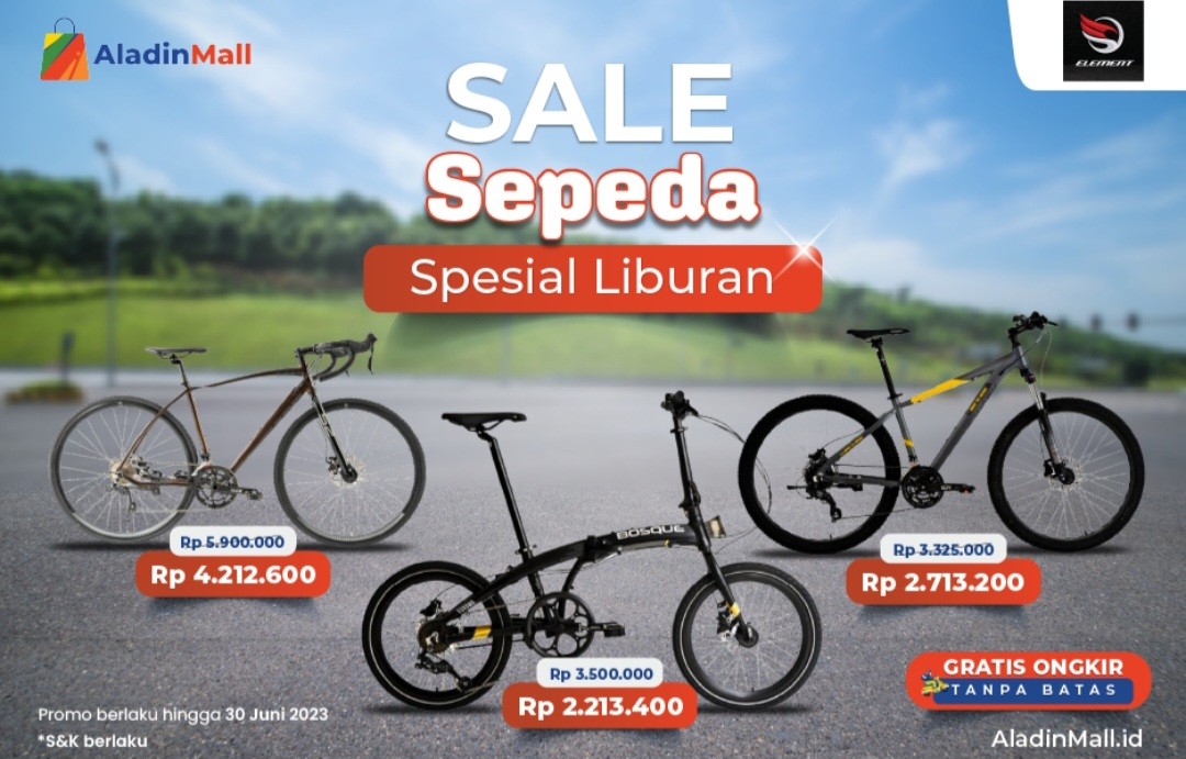 Element Bike Diskon hingga Jutaan Rupiah dan Gratis Ongkir di AladinMall (FOTO:MNC Media)