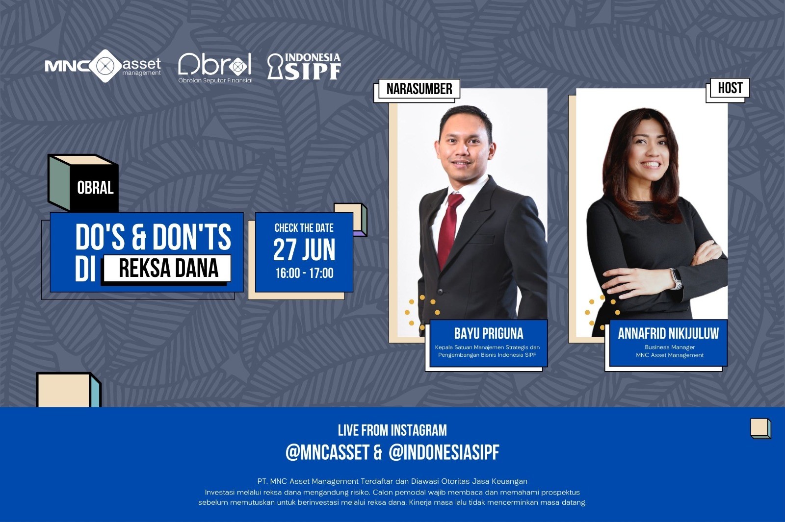 MNC Sekuritas Gelar Obrolan Seputar Reksa Dana, Cek Tanggal IG Livenya (Foto: MNC Media)