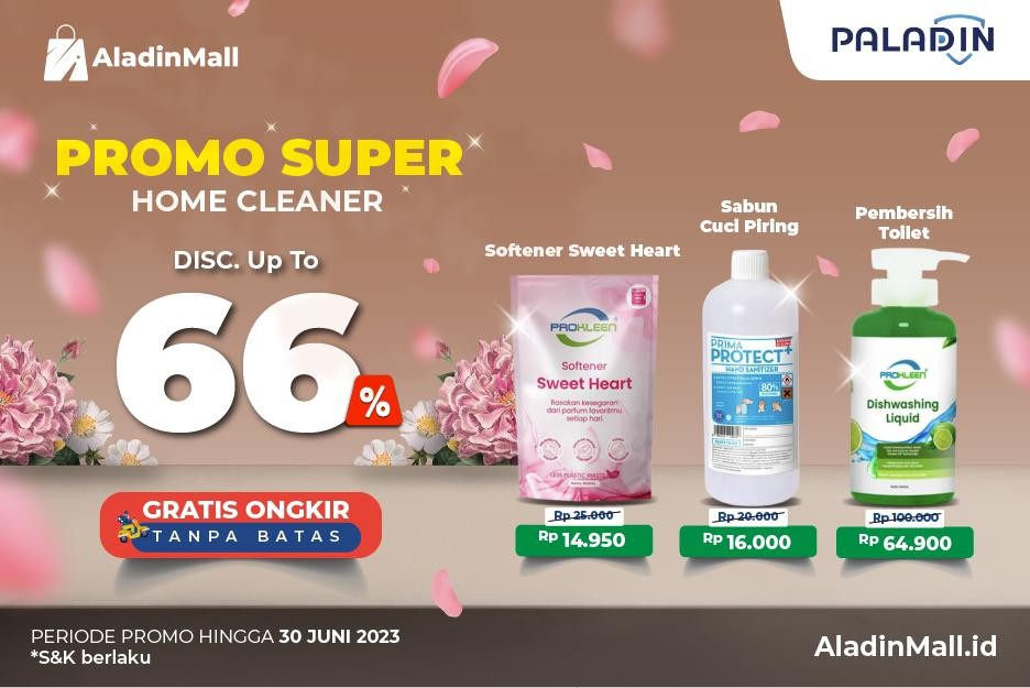 Alat Bersih-Bersih Rumah Diskon hingga 66 Persen Plus Gratis Ongkir di AladinMall. (Foto: MNC Media)