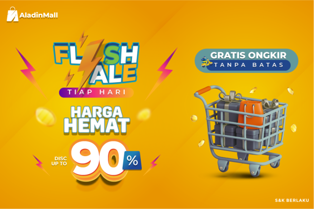Belanja di AladinMall Diskon hingga 90 Persen Plus Gratis Ongkir, Ayo Merapat (Foto: MNC Media)