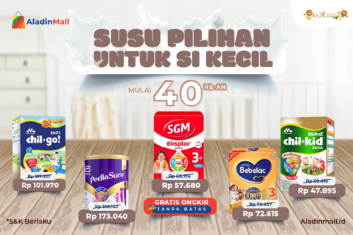 Borong Susu Pilihan si Kecil di AladinMall, Mulai dari Rp40 Ribuan Plus Gratis Ongkir (foto: MNC Media)