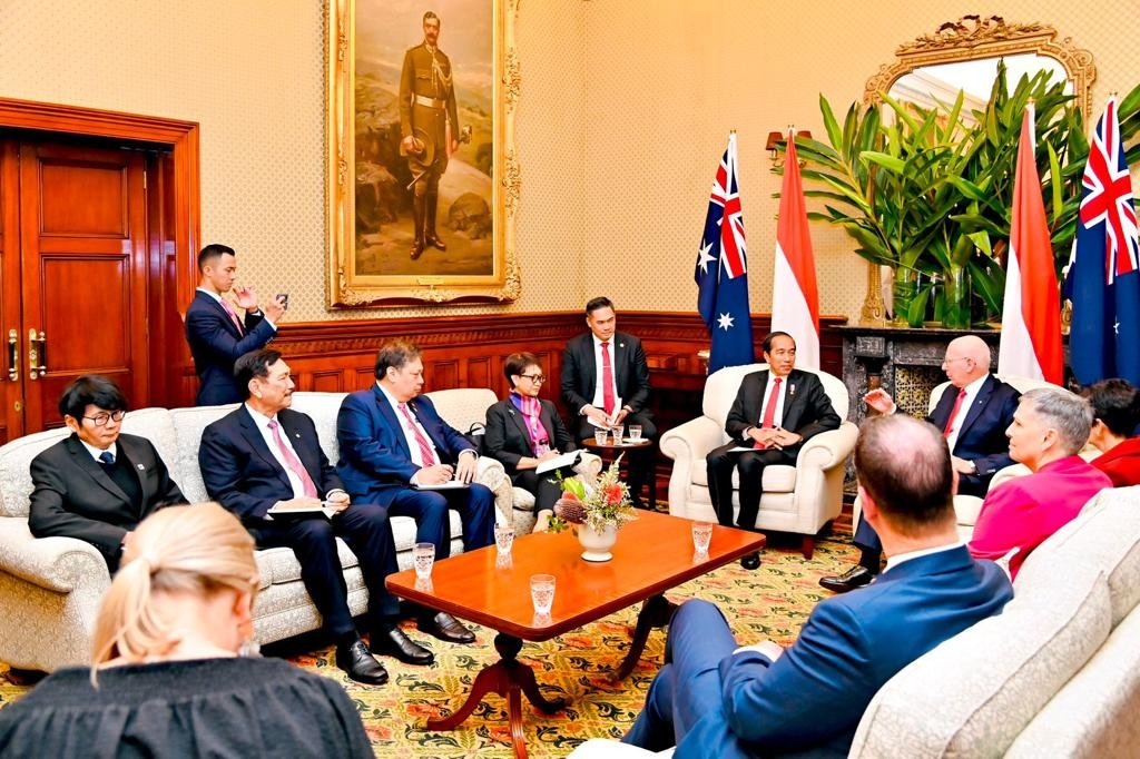Dampingi Jokowi di Gelaran ALM, Airlangga Dorong Optimalisasi Kerja sama dengan Australia. Foto: MNC Media.